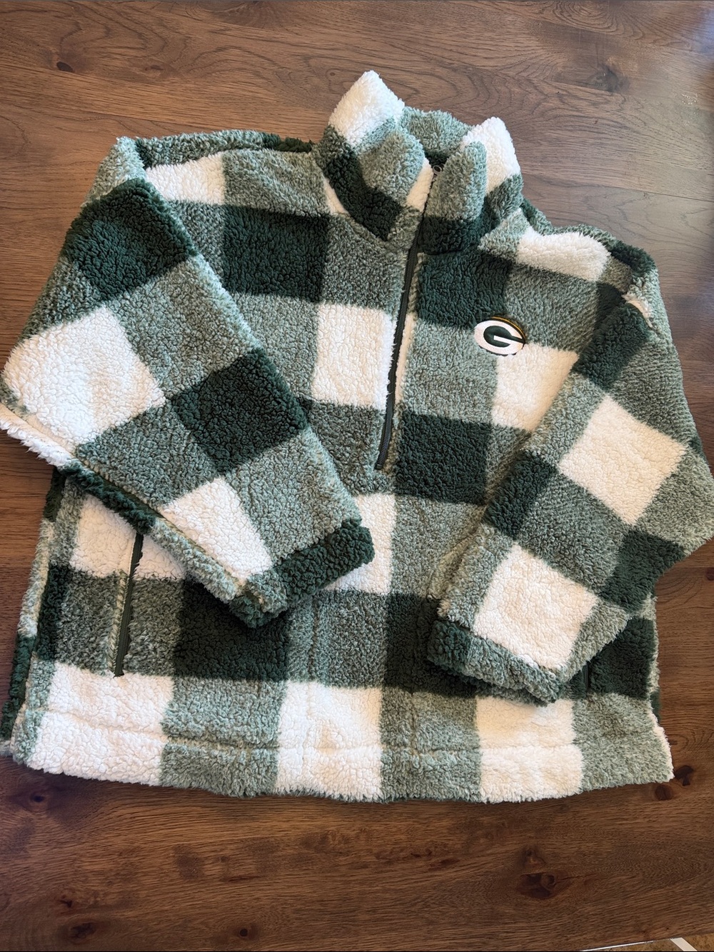 Gill Apparel Group Women's Green Bay Packer Embroider 1/2 Zip Fleece Jacket XXL